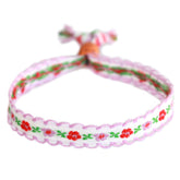 Bracelet tissé fleur de coton lilas